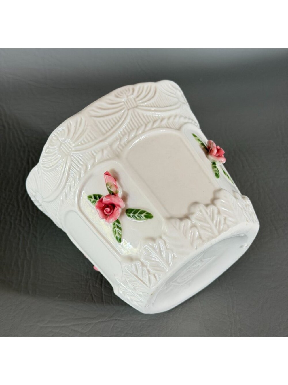Vintage Bloom Rite Ceramic Rose Planter Cachepot Victorian Shabby Chic 5" - Picture 10 of 12